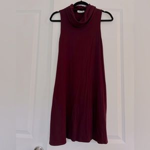 Socialite Burgundy Turtleneck Dress